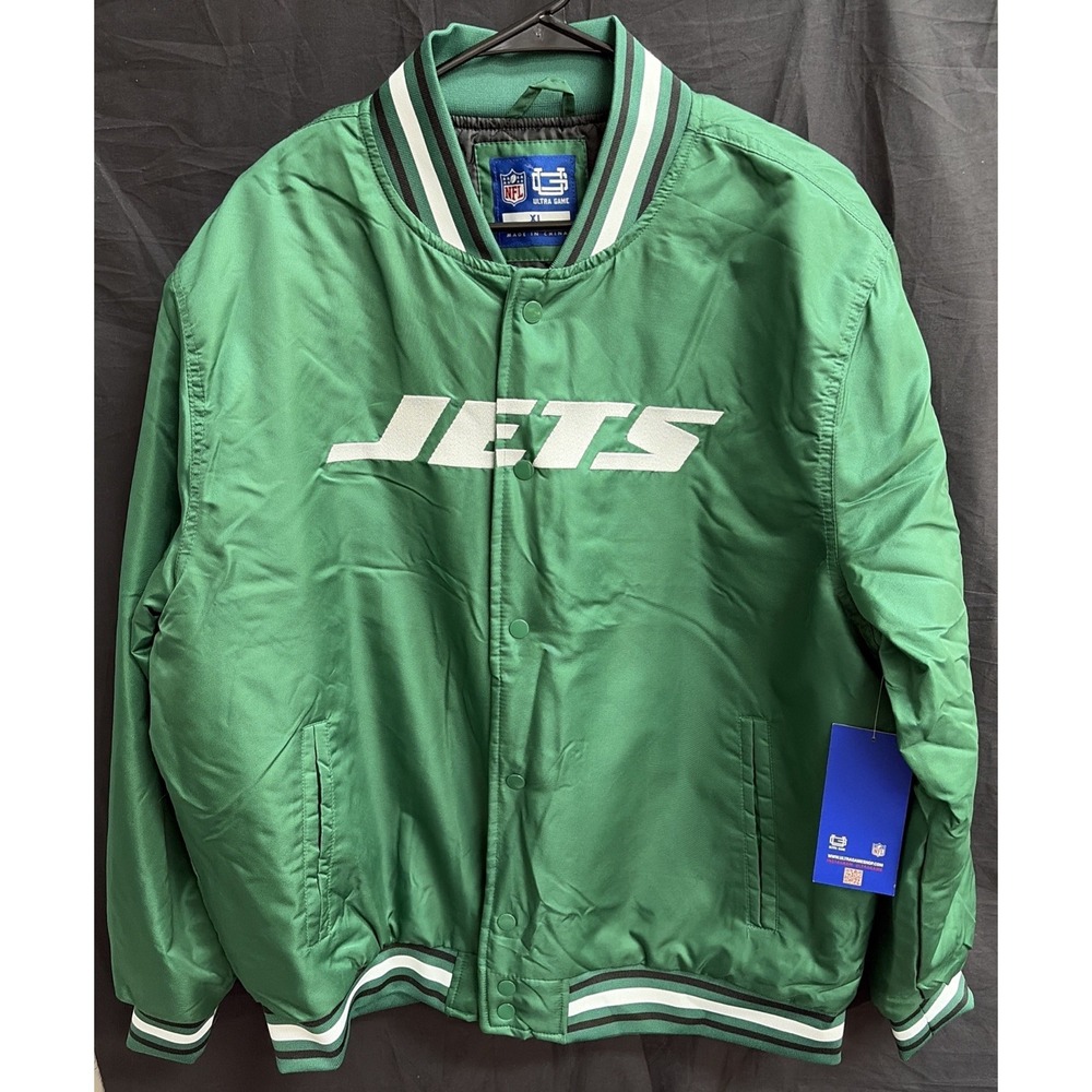 NFL Ultra Game New York Jets Button Up Jacket - Men's XL - New